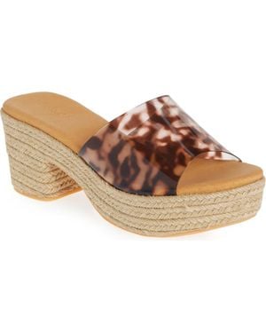 Chocolat Blu Vinna Platform Slide Sandal - Brown