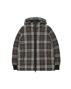 Burberry Check Hooded Puffer Jacket - Black