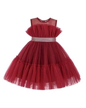 Tulle Isolara Tulle Glitter Dress - Red