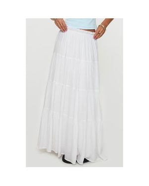 Princess Polly Mya Tiered Maxi Skirt - White