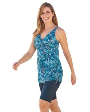 Swim 365 Longer-Length Side-Tie Tankini Top - Blue