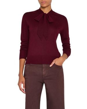 Kobi Halperin Felicity Tie Neck Merino Wool Sweater - Purple