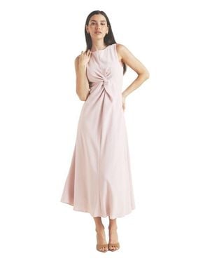 Six Stories Daphne Knot Detail Sleeveless Midi Dress - Pink