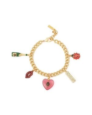 Kurt Geiger Playful Curb Chain Charm Bracelet - Metallic