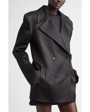Brandon Maxwell The Elliot Double Breasted Virgin Wool & Silk Evening Jacket - Black