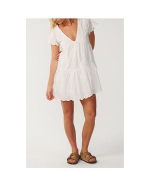 Rip Curl Bossa Nova Embroidered Cotton Minidress - White