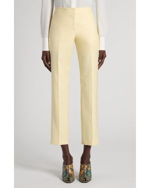 McQueen Wool Gabardine Ankle Cigarette Pants - Natural