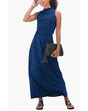 Lascana High Neck Maxi Dress - Blue