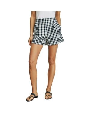 Veronica Beard Haina Gingham Stretch Cotton Shorts - Blue