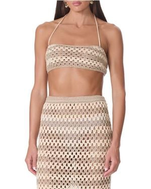 AFRM Gaten Crochet Crop Halter Top - Multicolor