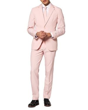 Opposuits Blush Slim Fit Two-Piece Suit & Tie Set - Pink