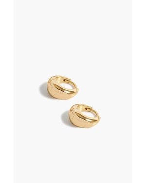 Yoj Mini Pebble Hoop Earrings - Metallic