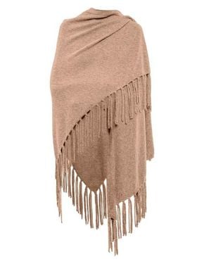 Monticelli Cashmere Pure Cashmere Fringe Wrap - Natural