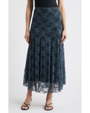Loveappella Lace Maxi Skirt - Blue