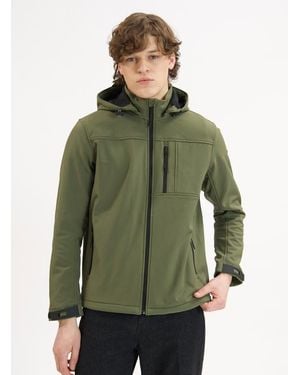 Point Zero Softshell Dewspo Bonded Mesh Jacket - Green