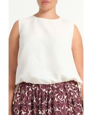 Estelle Ainsley Linen Blend Sleeveless Top - White