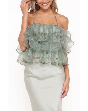 Petal & Pup Taelya Flounce Halter Top - Green