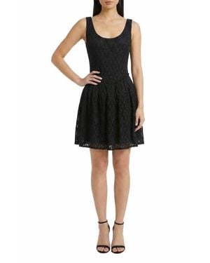 The Good Journey Jacquard Flare Minidress - Black