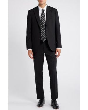 Jack Victor Esprit Solid Stretch Wool Suit - Black