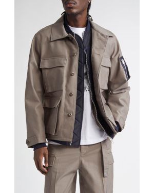 Sacai X Wtaps Cotton Back Satin Jacket in Brown for Men | Lyst Sacai X Wtaps Cotton Back Satin Jacket in Brown for Men | Lyst