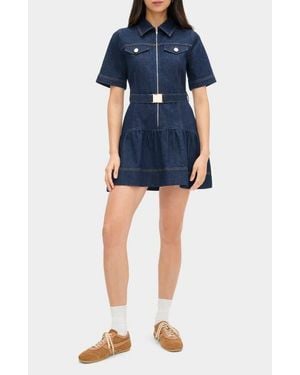 ALIGNE Amanda Belted Denim Dress - Blue