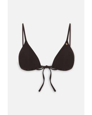 Pcfg The Solar Reflections Classic Triangle Bikini Top - Brown
