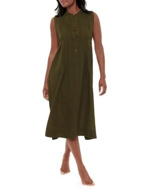 Miraclesuit Pleated Sleeveless Beach Cover-Up Midi Dress - Green