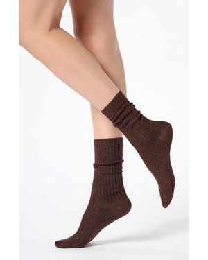 Oroblu Diamond Rib Crew Socks - Multicolor