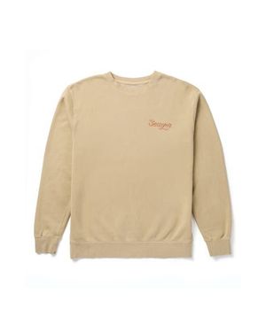Seager Co. Russ Logo Embroidered Fleece Crewneck Sweatshirt - Natural