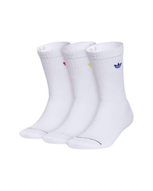 adidas Gender Inclusive Originals Assorted 3-Pack Crew Socks - White