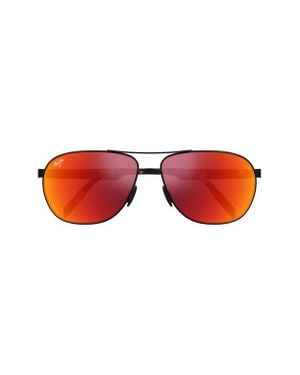 Maui Jim Castles 61Mm Polarizedplus2 Aviator Sunglasses - Red