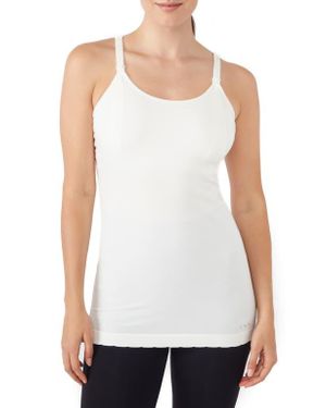 Modern Eternity Maternity Seamless Maternity/Nursing Yoga Tank - White