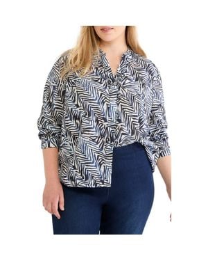 NIC+ZOE Inked Lines Shirt - Blue