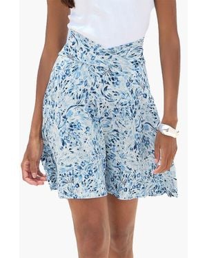 Lascana Floral Flared Skirt - Blue