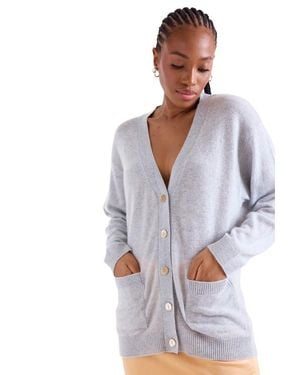 1982 Oceane Oversize 100% Cashmere Cardigan - White