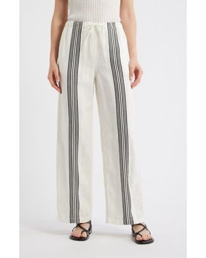 Madewell Linen Blend Pull-On Pants - White