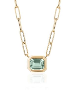 Goshwara Manhattan Emerald Cut Pendant Necklace - Blue