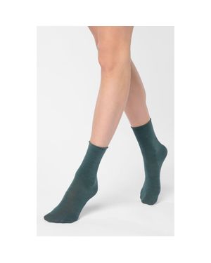 Oroblu Nives Wool Blend Crew Socks - Blue
