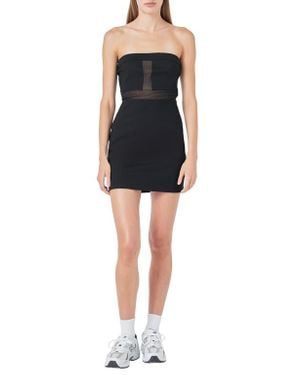 Grey Lab Illusion Inset Strapless Minidress - Black
