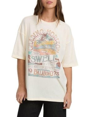 Billabong The Sun Rises Oversize Cotton Graphic T-Shirt - Natural