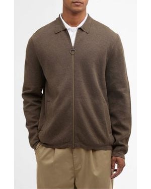 Barbour Crowcombe Cotton Zip Cardigan - Brown