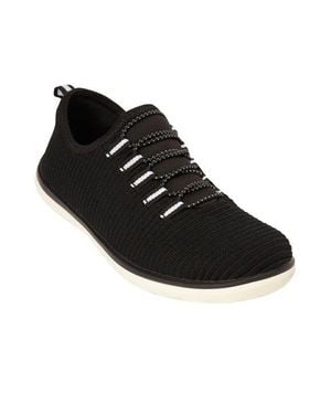 Comfortview The Cv Sport Ariya Textured Knit Slip On Sneaker - Black