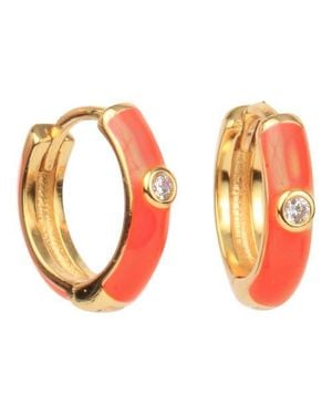 Color Shout Enamel Huggie Hoops - Orange