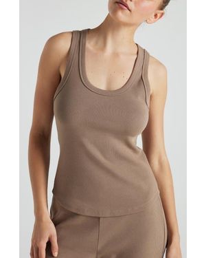 Losano Serene Rib Tank - Brown