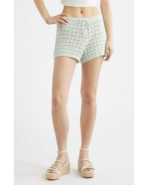 BP. Open Stitch Beach Shorts - White
