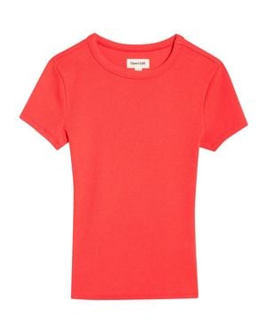 Open Edit Rib Short Sleeve Shirt - Red