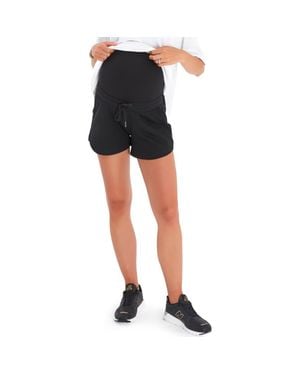 Accouchée Relax Foldover Waistband Maternity Shorts - White