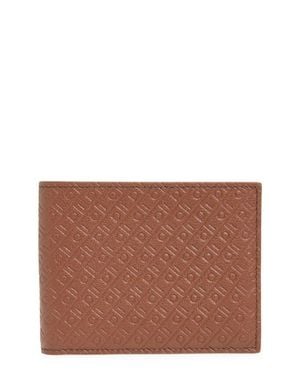Ferragamo Embossed Gancini Leather Bifold Wallet - Brown