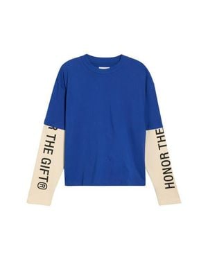 Honor The Gift Honor Double Sleeve Cotton T-Shirt - Blue