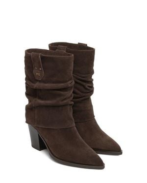 Nero Giardini Slouchy Leather Western Boot - Brown